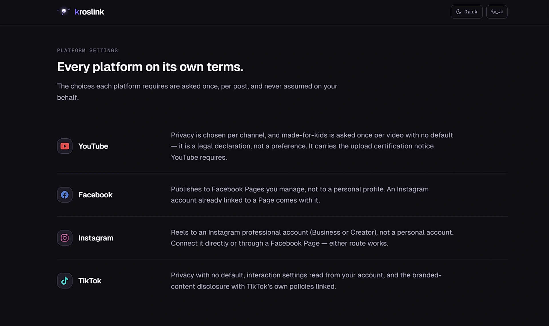 Every platform on its own terms (English)